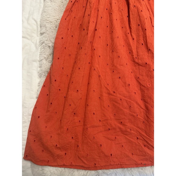 Madewell Eyelet Summertime Cami‎ Midi Dress Size M Orange - Picture 4 of 14